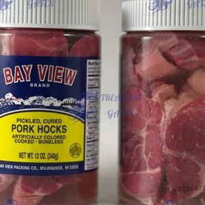 Bay View Brand Gourmet Pickled Pork Hocks Boneless Ham 12oz 2 Shatter Proof Jars